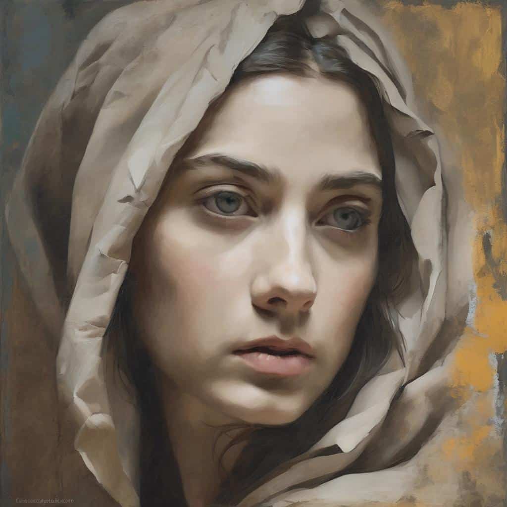 Χαρακτική πορτρέτου γυναίκας με σκίτσο και ζωγραφικές πινελιές, μεγάλης καλλιτεχνικής επιρροής στην ιστορία τέχνης.